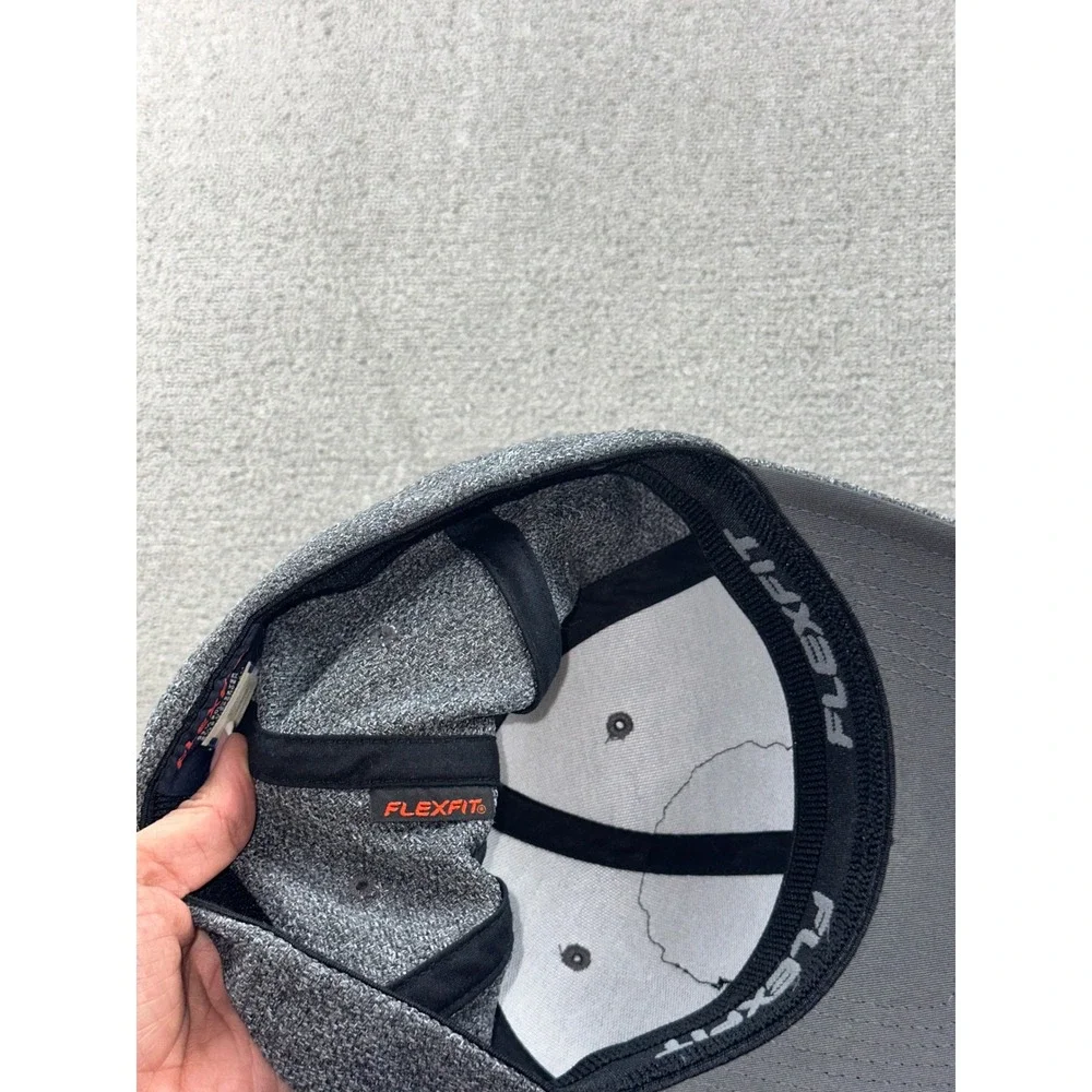 Flexfit x Yupoong Hat Men S-M Gray Heathered Nirvana Smiley Stretch Grunge Rock‎